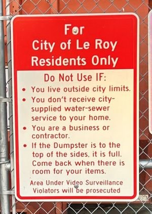sign Le Roy residents only